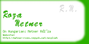 roza metner business card